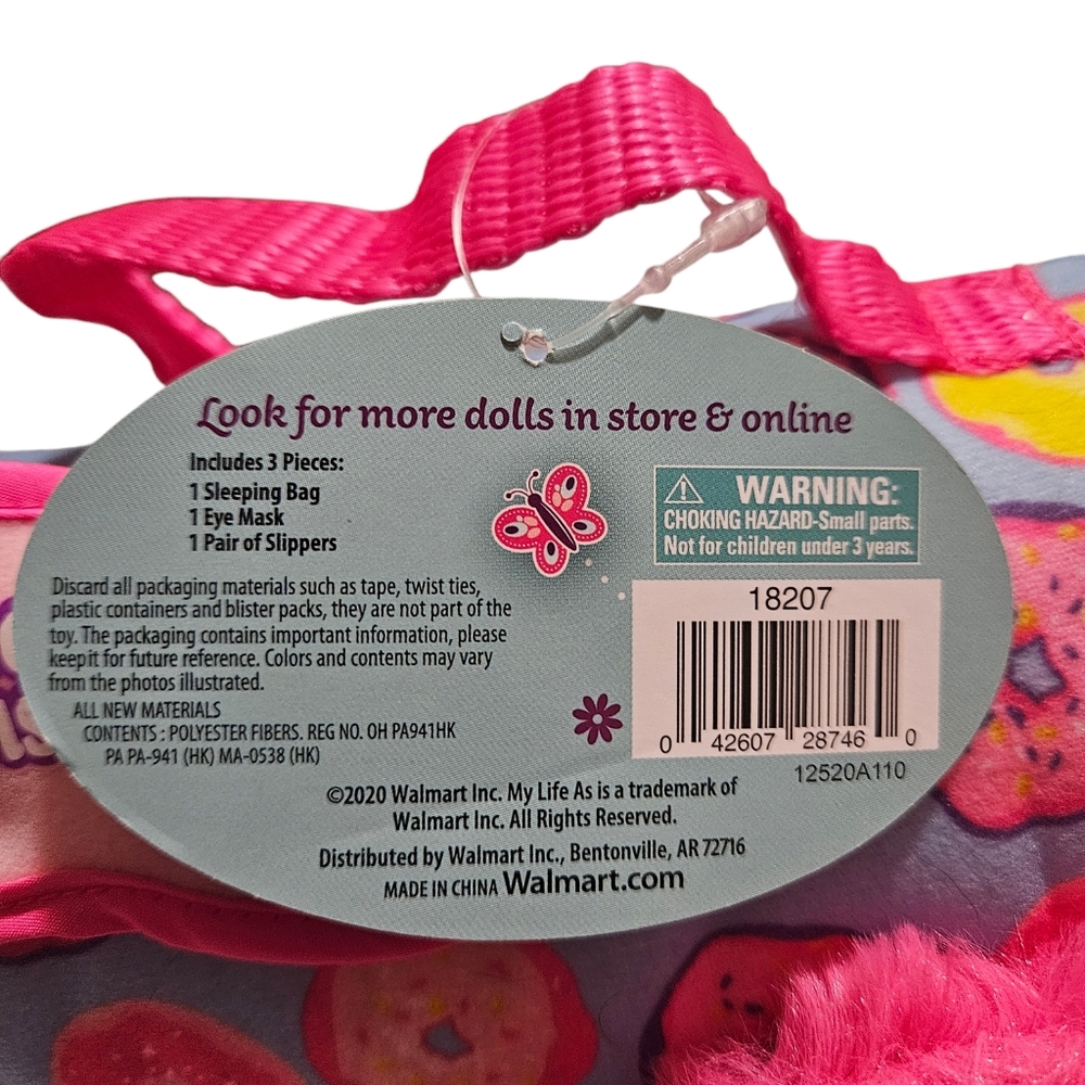 🆕️ My Life As 18" Doll Sleeping Bag 3 Piece Set - Picture 3 of 5